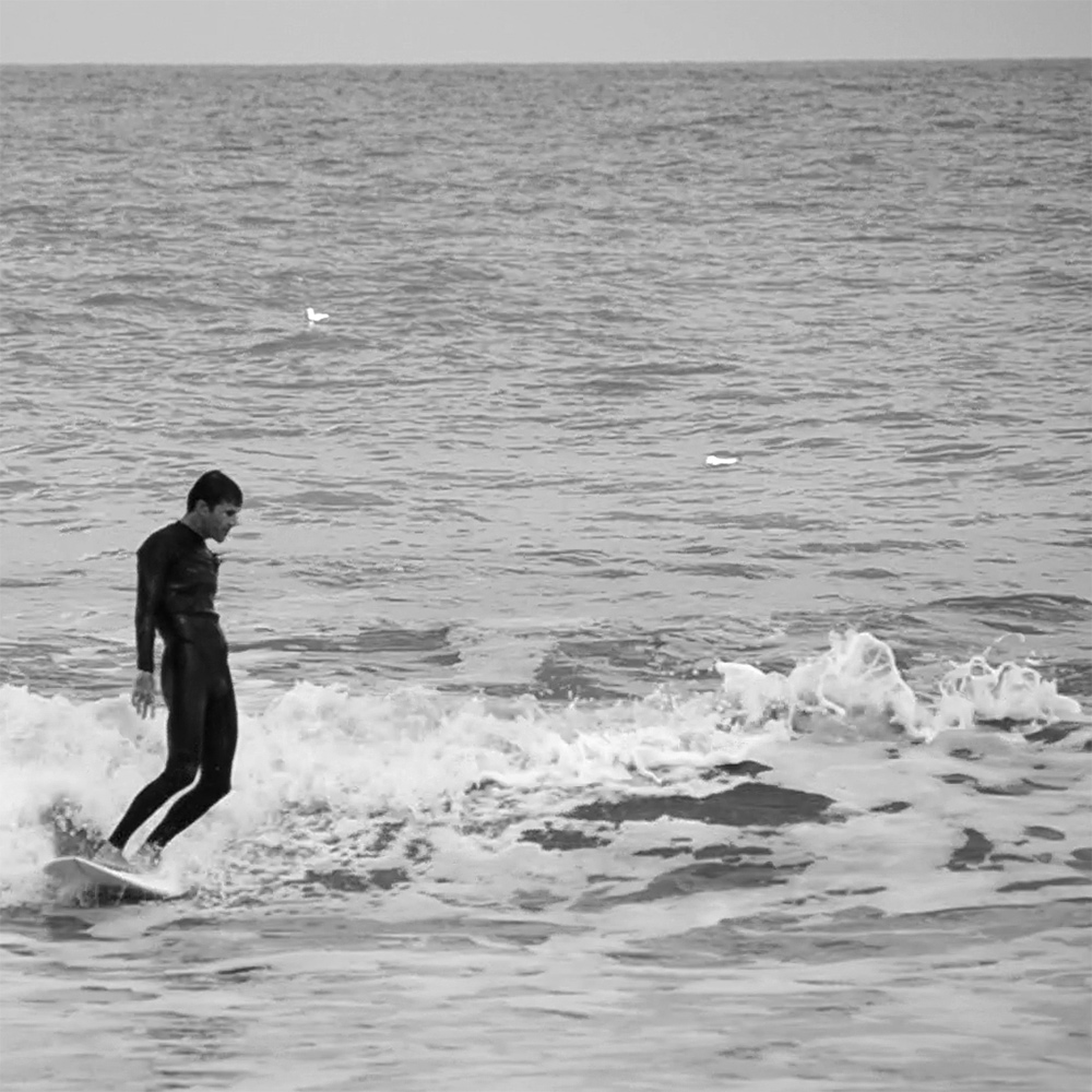 Surfer slowing down