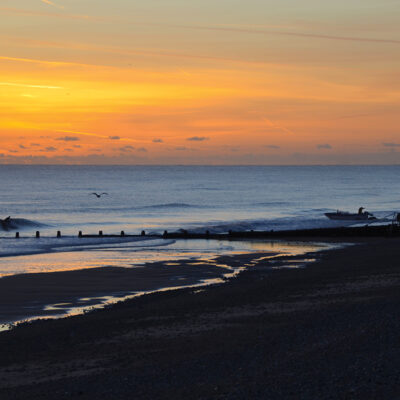 Surfer, Fisherman and Sunrise, Classic Norfolk